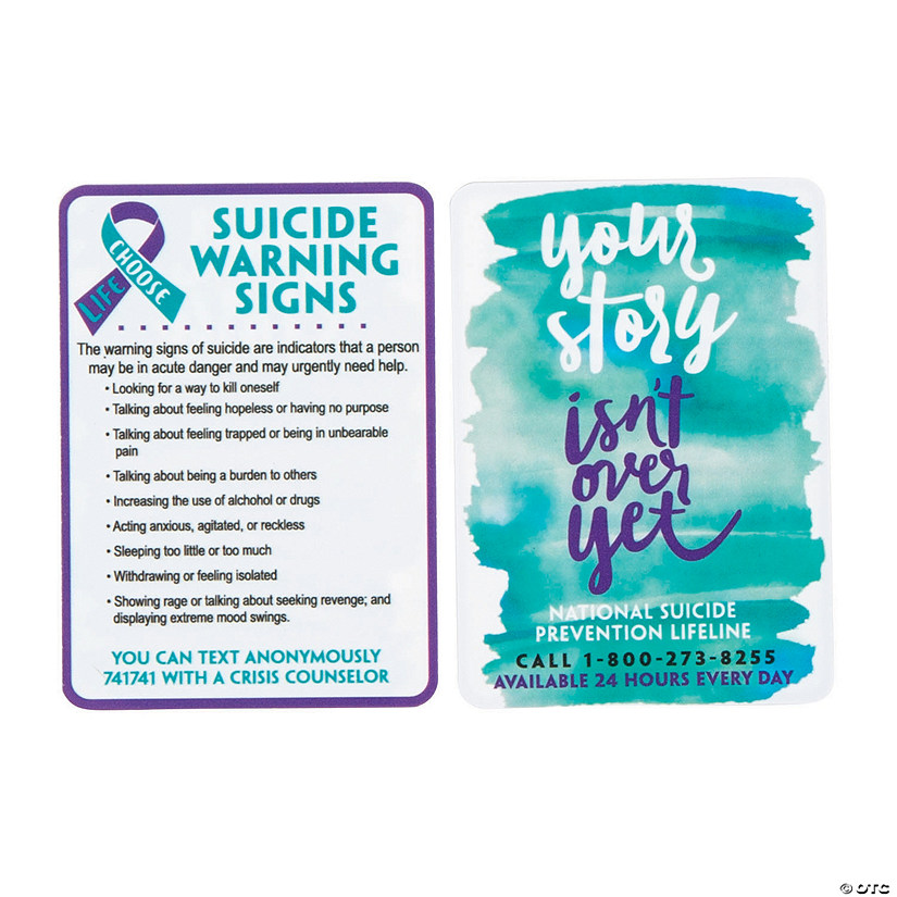 Suicide Awareness Wallet Cards - 36 Pc. Image