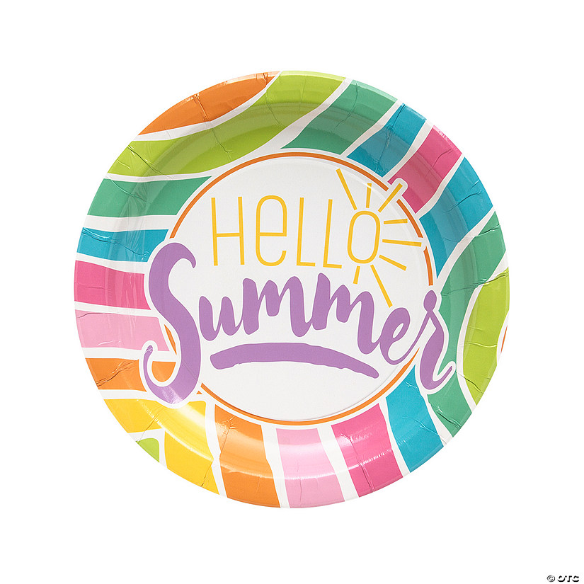 Summer Party Hello Summer Paper Dinner Plates - 8 Ct. Image