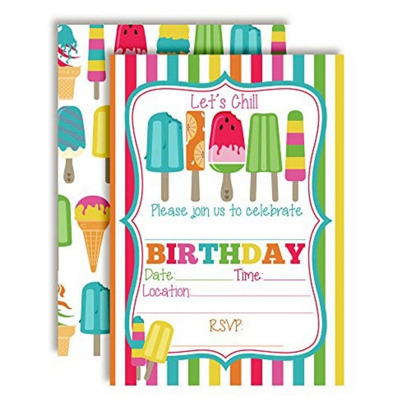 Summer Popsicle Invitations 40pc.by AmandaCreation Image