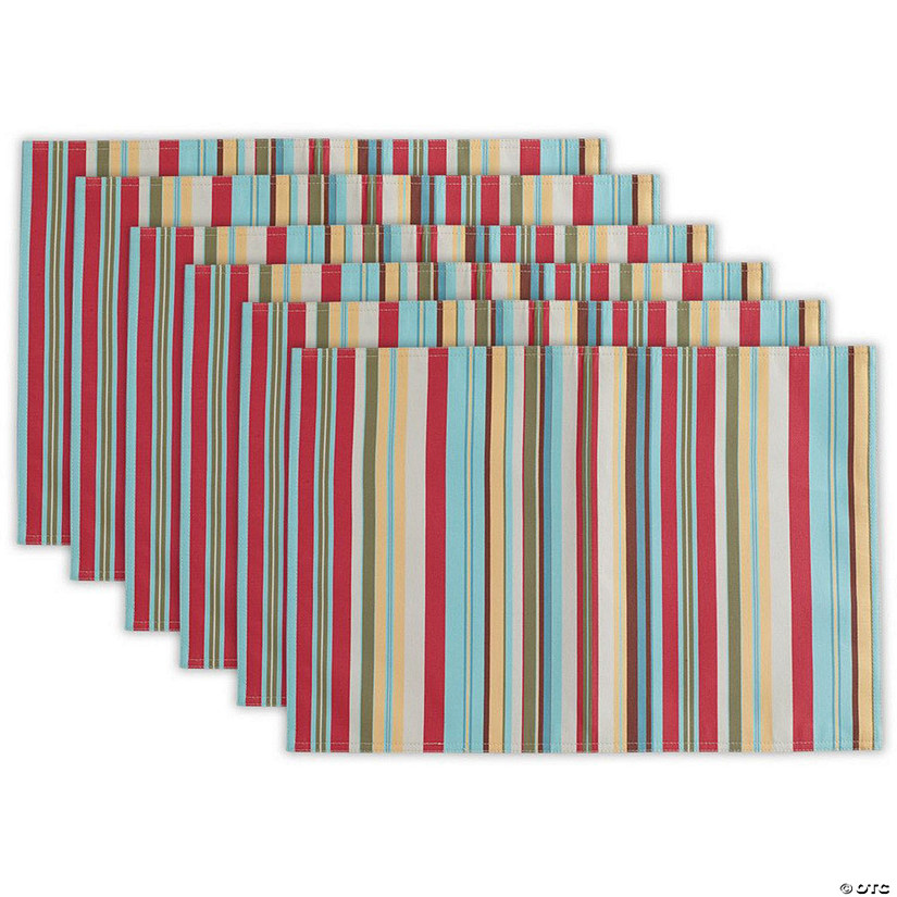 Summer Stripe Outdoor Placemat (Set Of 6) Oriental Trading