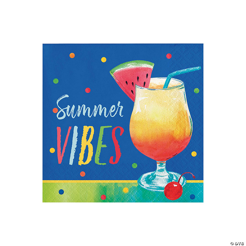 Summer Vibes Cocktail Party Beverage Napkins - 16 Pc. Image