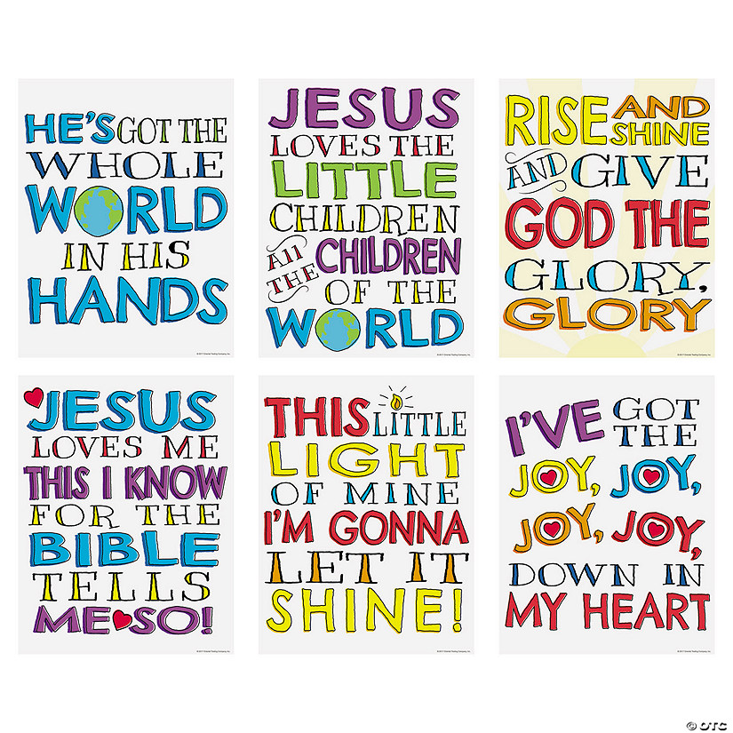 Sunday School Song Posters - 6 Pc. Image