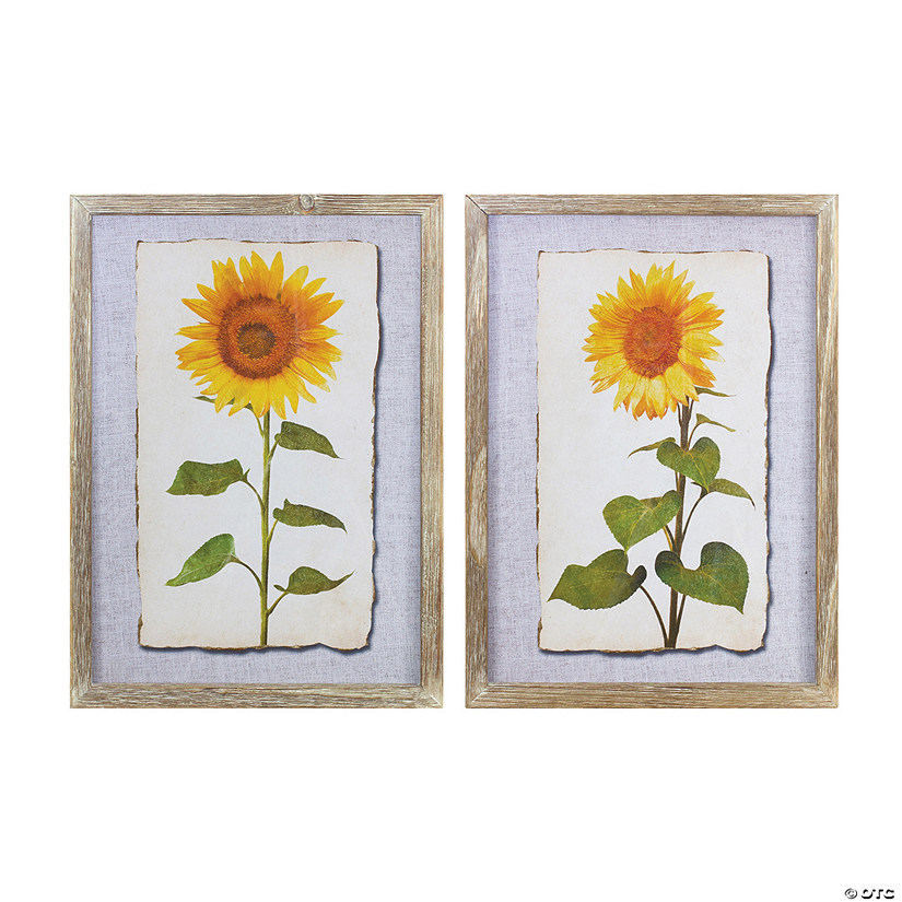 Sunflower Print (Set Of 2) 12.75"L X 17.5"H Wood/Mdf/Paper Image