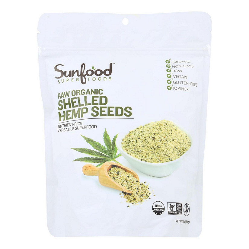 Sunfood Hemp Seeds Shelled 1 Each 1 LB Oriental Trading