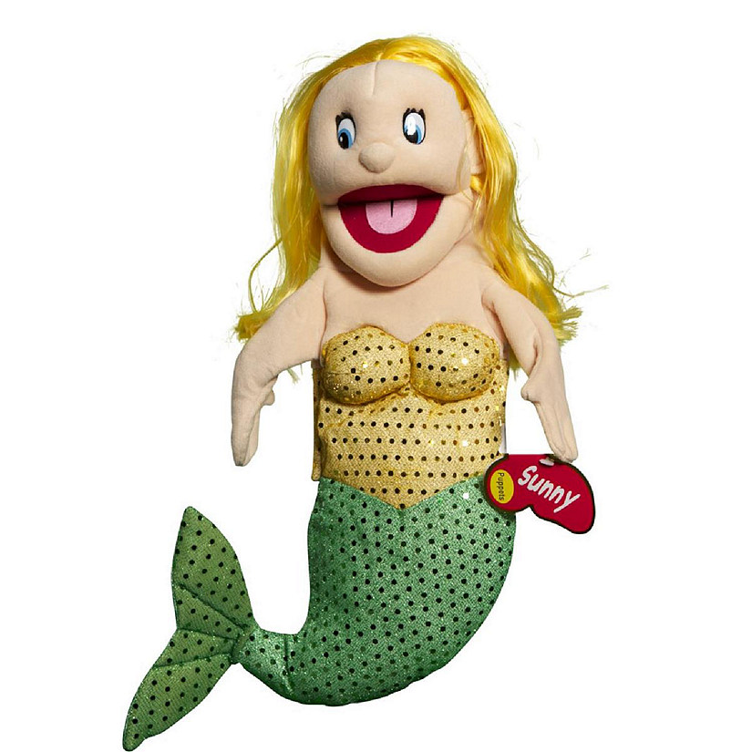 Sunny Toys GL1599B 14 In. Mermaid - Blonde Hair- Pink Blue Body- Glove Puppet Image