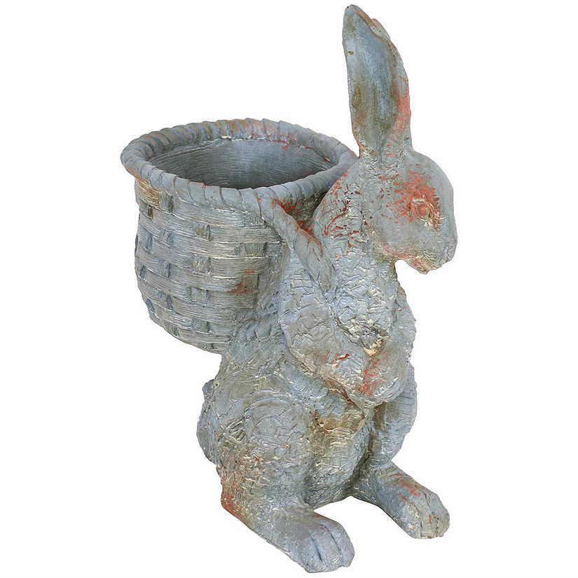 Sunnydaze 17" Roman the Carrot Collector Rabbit Indoor/Outdoor Statue Figurine - Patio, Lawn and Garden Decoration Image