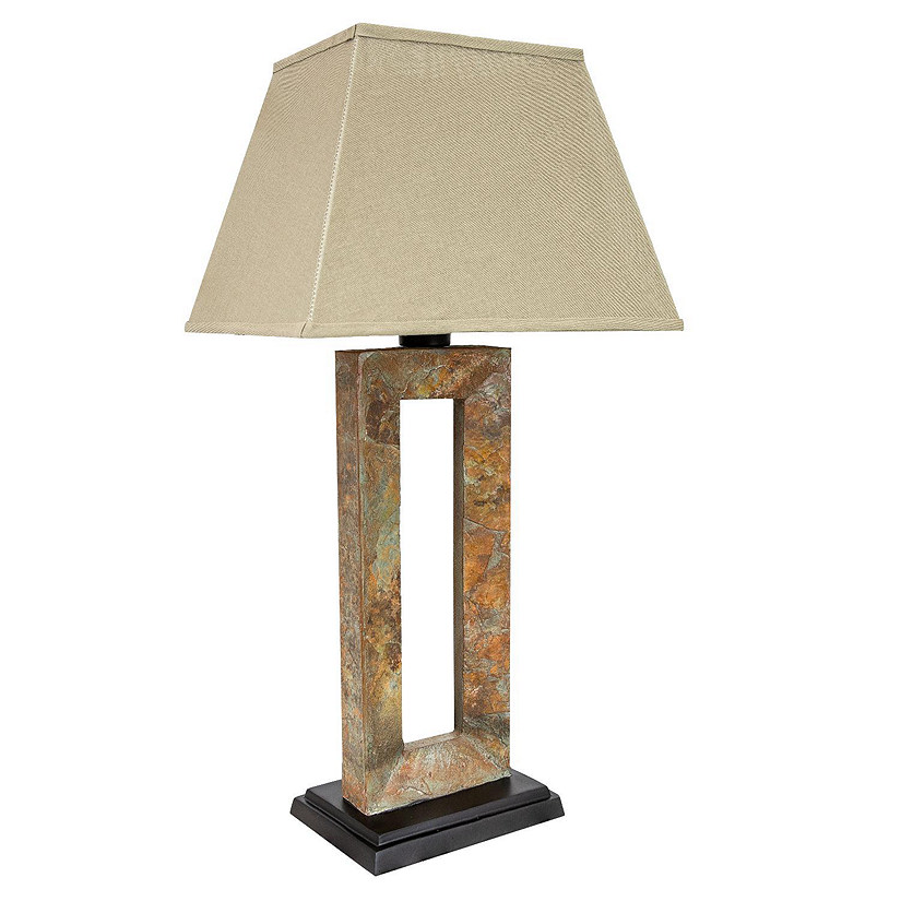 Sunnydaze 31" H Open Rectangle Slate Outdoor Table Lamp Image