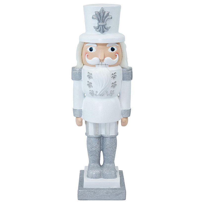 Sunnydaze 37" Sterling the Silver Christmas Nutcracker Statue Image