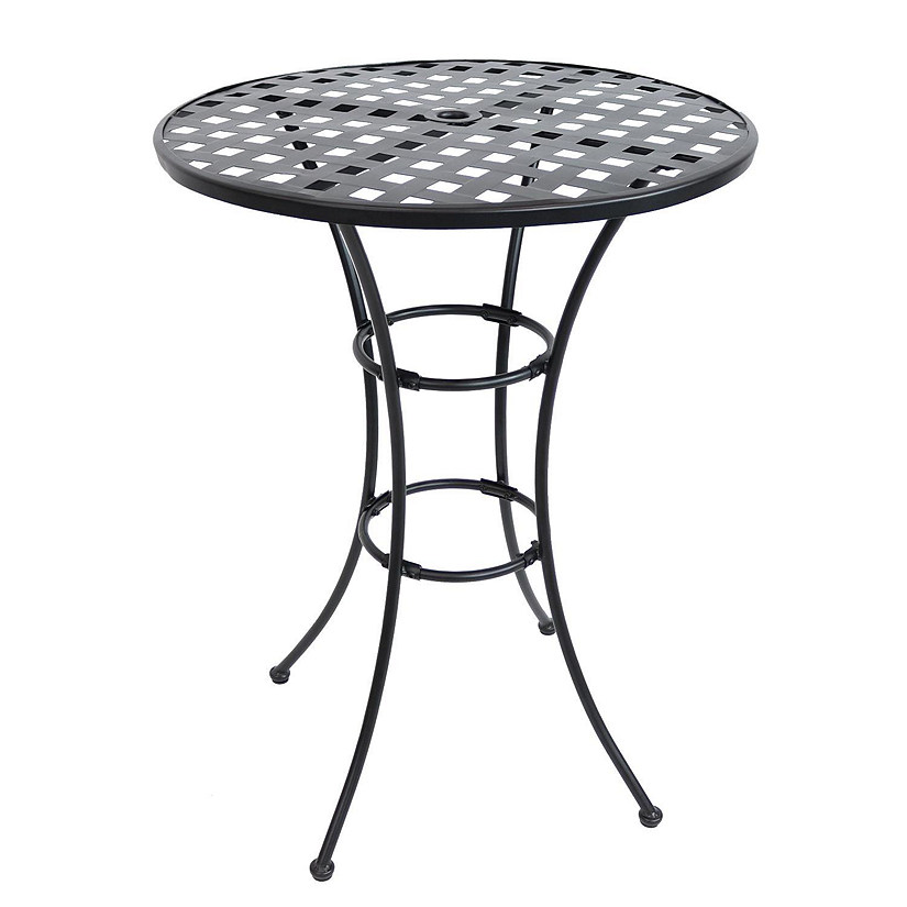 Sunnydaze Elegant Round Wrought Iron Bar Table 30" Diameter x 39.5" H