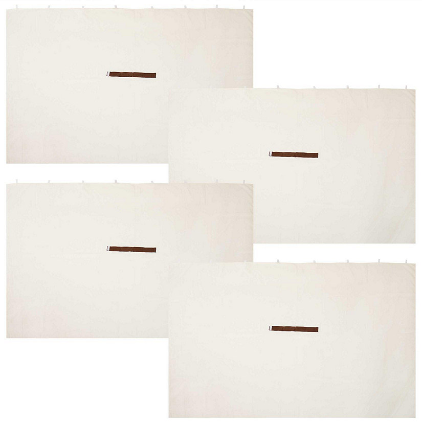 Sunnydaze Outdoor Gazebo 4-Piece Polyester Fabric Privacy Sidewall Set for 10' x 10' Gazebo - 80" H x 103" W - Cream Image