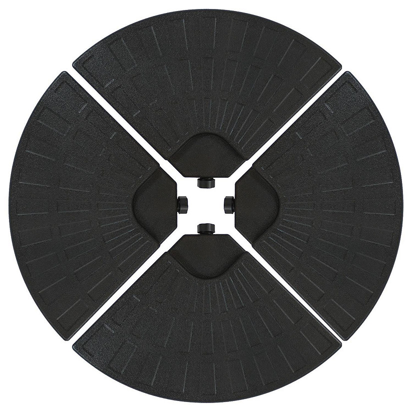 Sunnydaze Outdoor Heavy-Duty Fillable Cantilever Offset Patio Umbrella Base Weight Plates - Black - 4pc Image