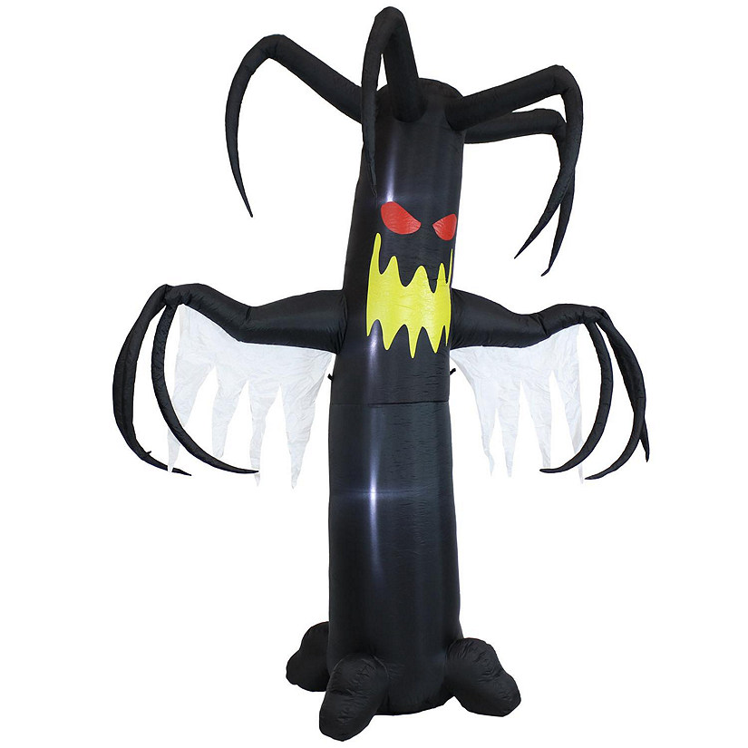 Sunnydaze Outdoor Nightmare Hollow Ghostly Tree Self-Inflating Halloween Inflatable Yard Decoration with LED Lights and Built-In Fan - 8' Image