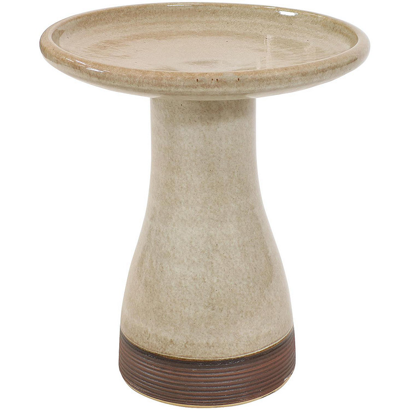 Sunnydaze Outdoor Weather-Resistant Garden Patio High-Fired Smooth Ceramic  Hand-Painted Duo Tone Bird Bath - Yam