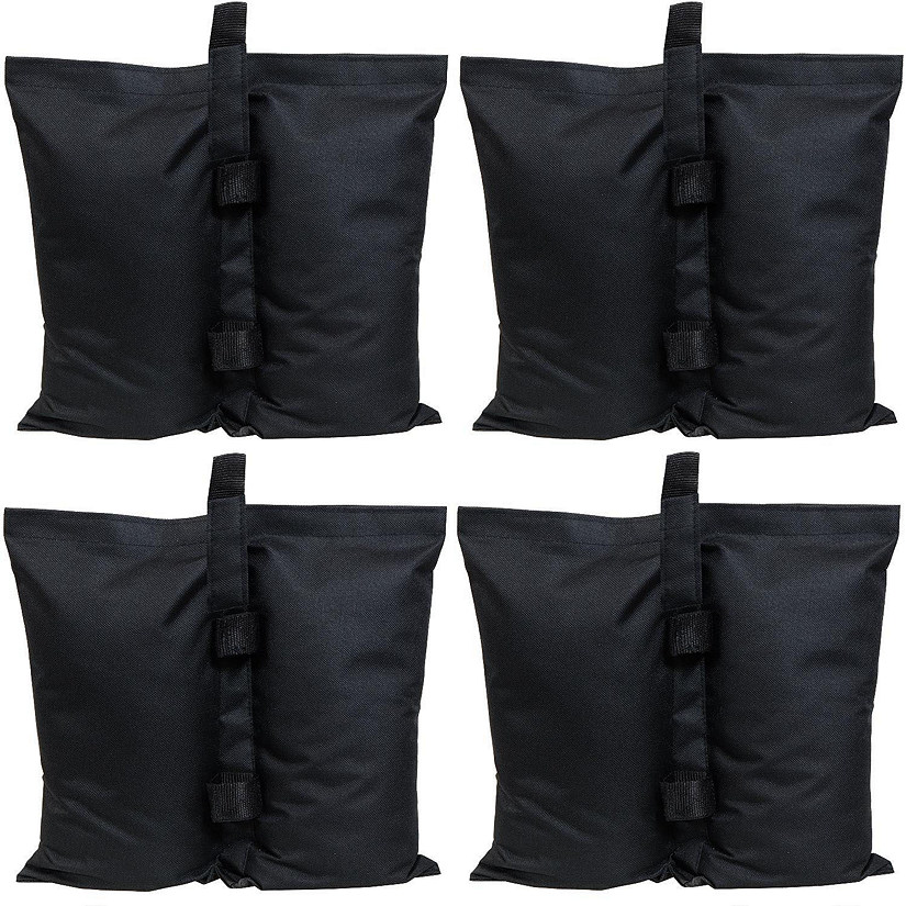 Sunnydaze Polyester Sandbag Canopy Weights - Black - Set of 4 Image