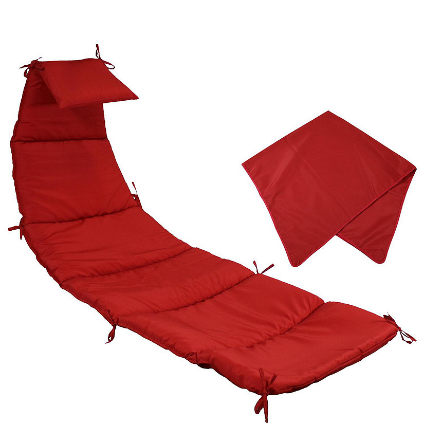 Sunnydaze Replacement Cushion and Umbrella Fabric for Outdoor Hanging Lounge Chair, Red Image