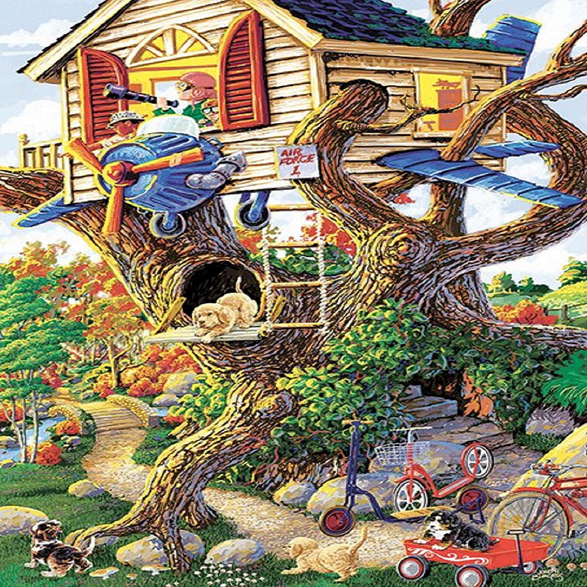 Sunsout Boys Treehouse 300 pc  Jigsaw Puzzle Image