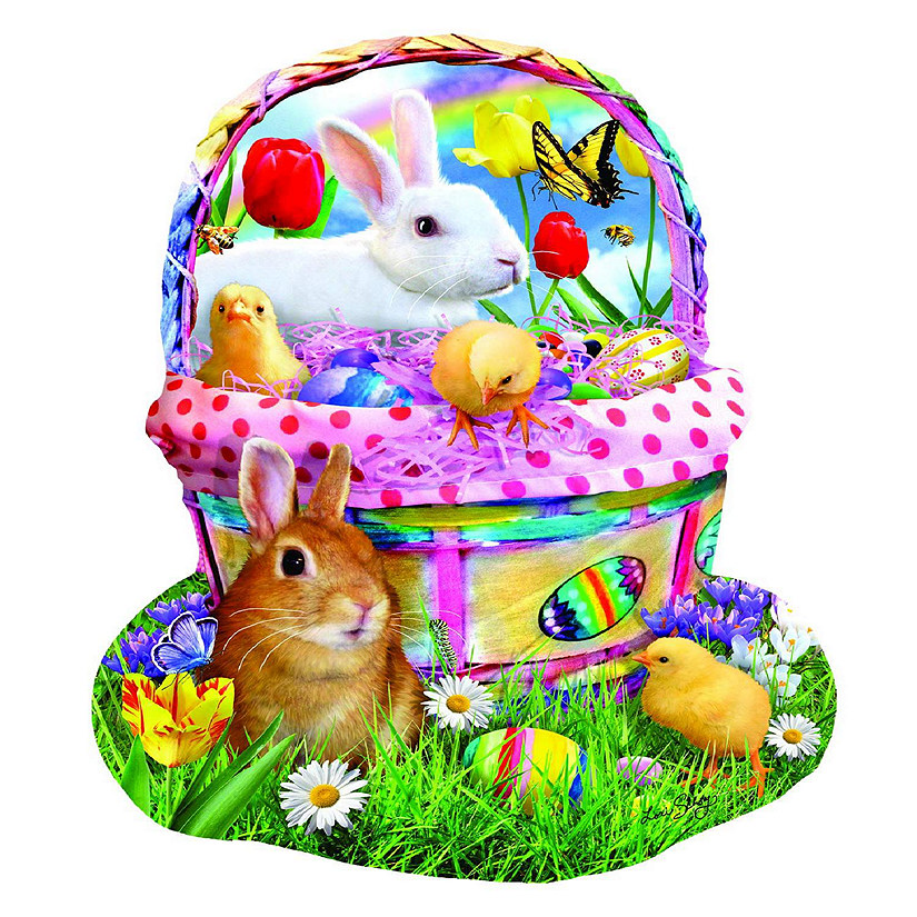 Sunsout Bunny's Easter Basket 1000 pc Special Shape Jigsaw Puzzle Image