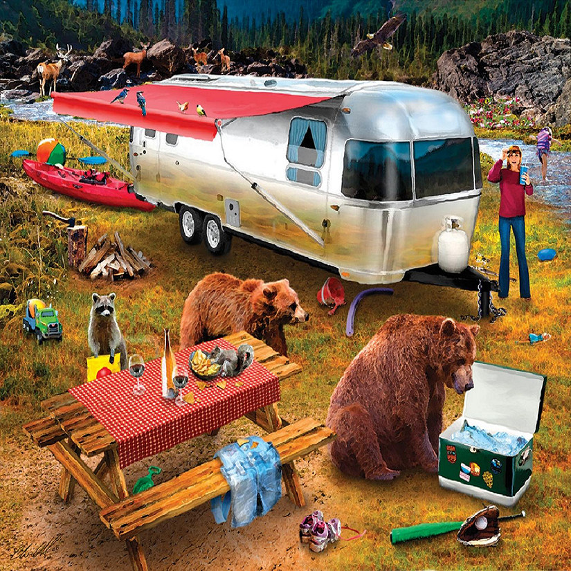 SUNSOUT Camping Buddies 300-Piece Jigsaw Puzzle - Tom Wood Artwork (18x24 Inches)