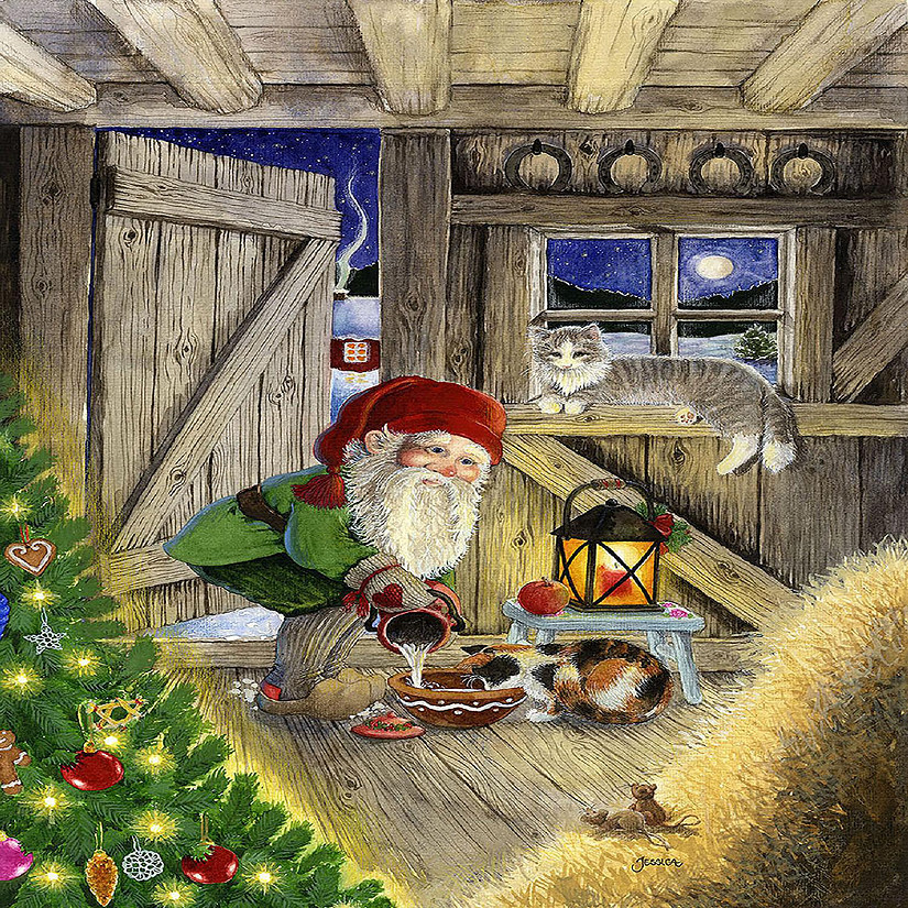 Sunsout Christmas in the Barn 300 pc  Jigsaw Puzzle Image