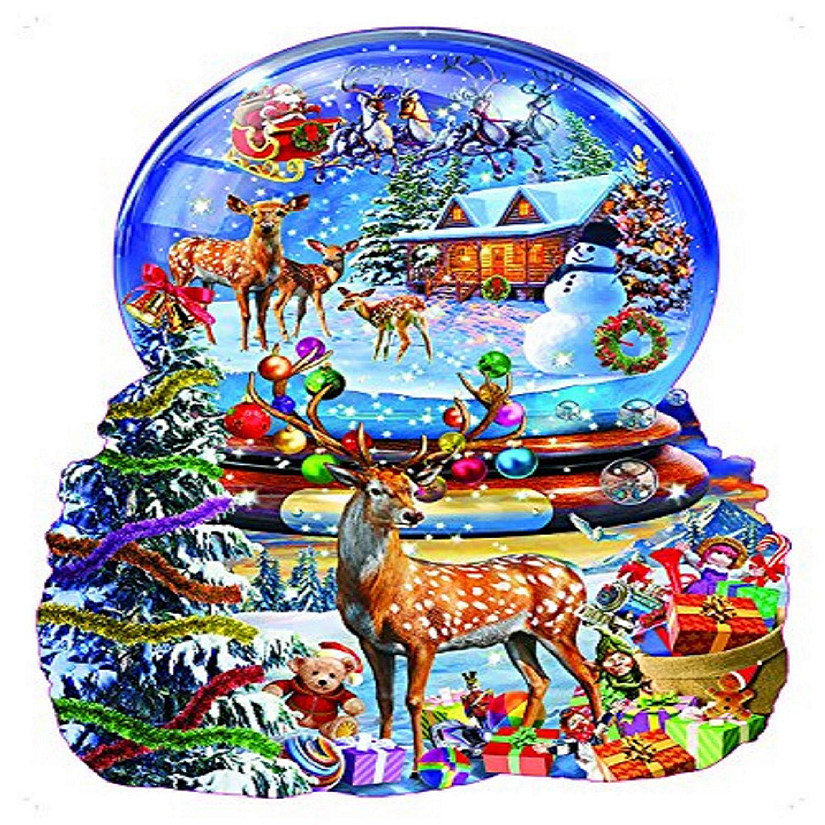 Sunsout Christmas Snow Globe 1000 pc Special Shape Jigsaw Puzzle