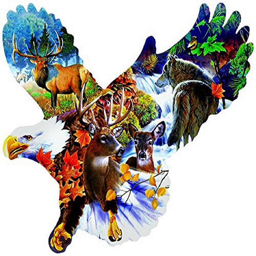 Sunsout Forest Eagle 1000 pc Special Shape Jigsaw Puzzle Image