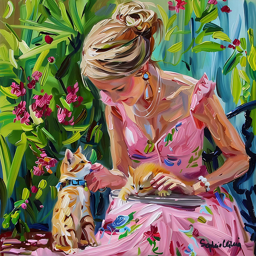 Sunsout Ginger and Tabby 500 pc  Jigsaw Puzzle Image