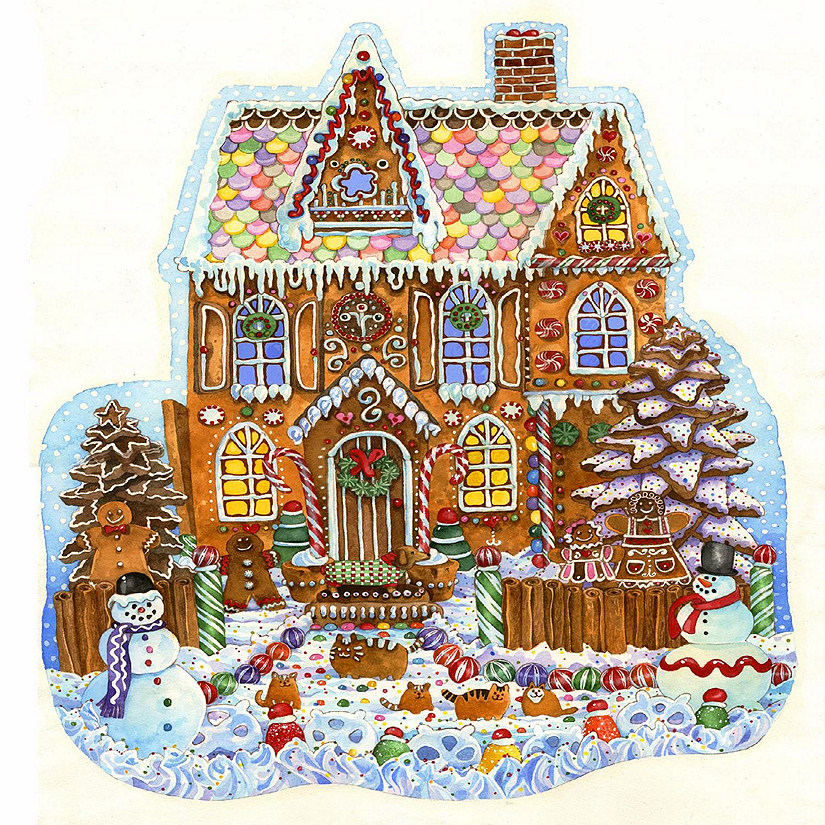 Sunsout Gingerbread House 1000 pc Special Shape Jigsaw Puzzle Image