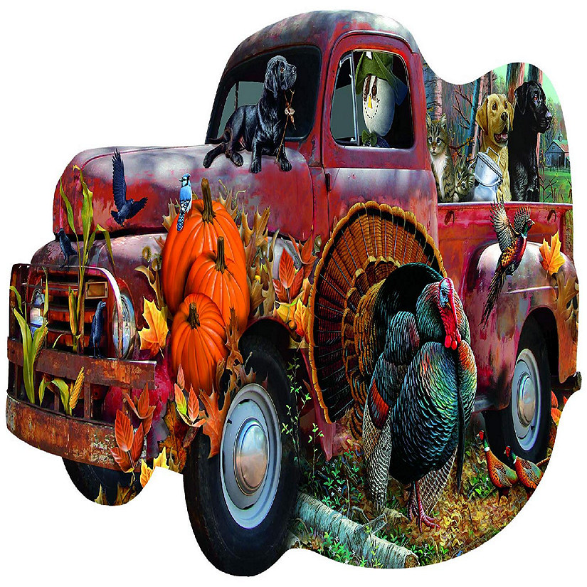 Sunsout Harvest Truck 1000 pc Special Shape Jigsaw Puzzle Image