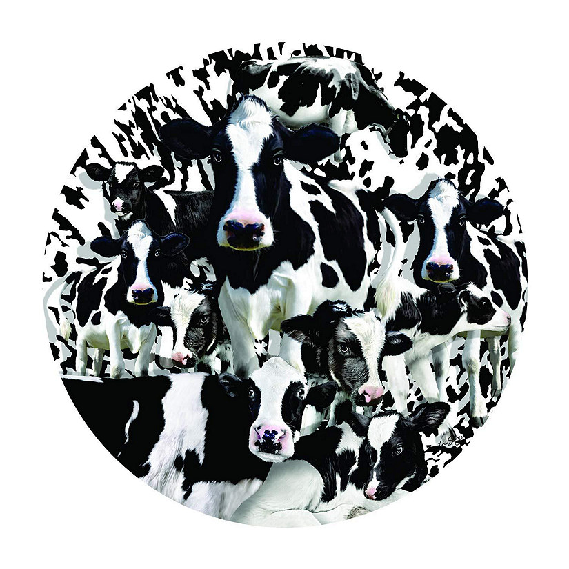 Sunsout Herd of Cows 1000 pc Round Jigsaw Puzzle Image