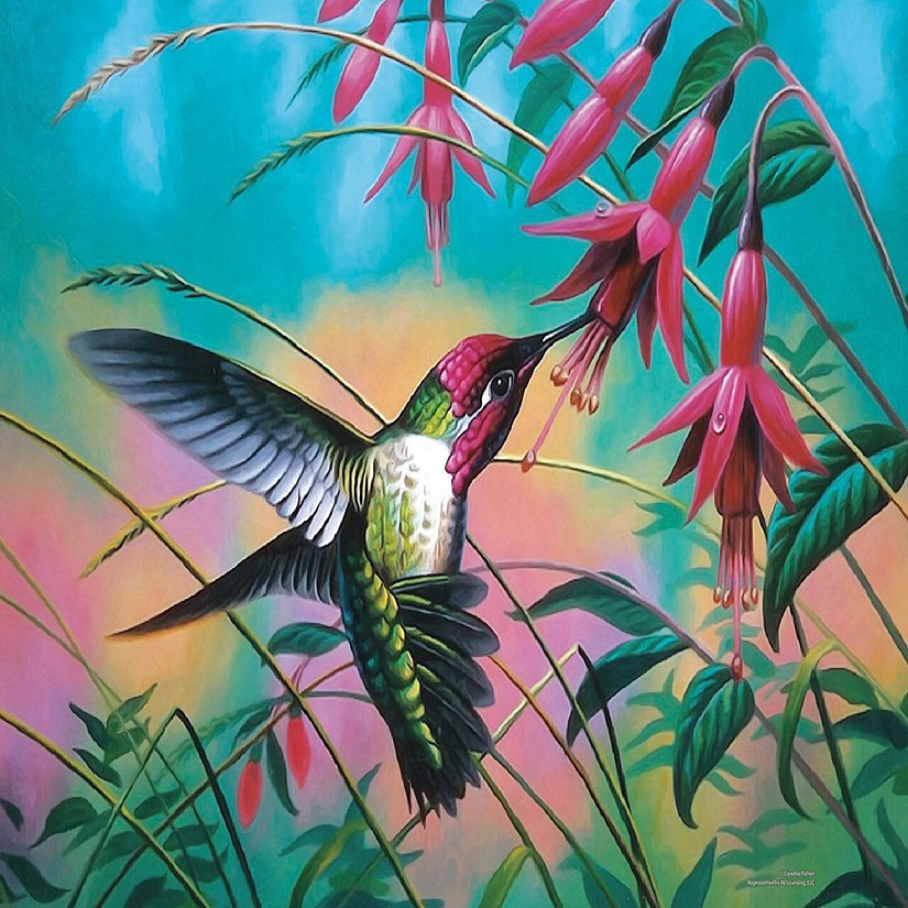 Sunsout Hummingbird Haven 500 pc  Jigsaw Puzzle Image