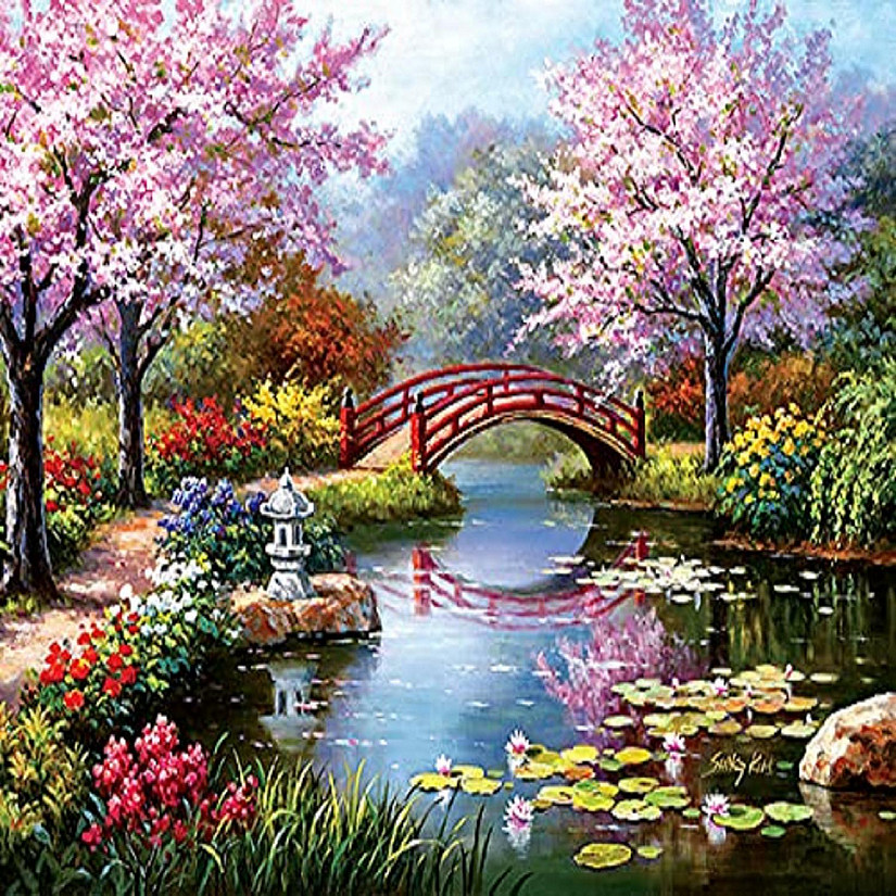 Sunsout Japanese Garden in Bloom 1000 pc  Jigsaw Puzzle Image