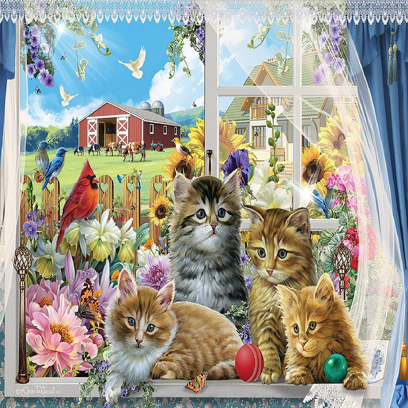 Sunsout Kittens in the Window 1000 pc  Jigsaw Puzzle Image