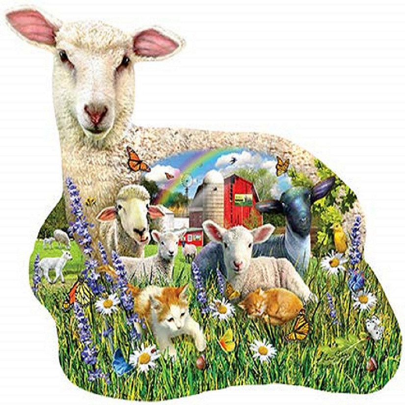 Sunsout Lamb Shop 1000 pc Special Shape Jigsaw Puzzle Image