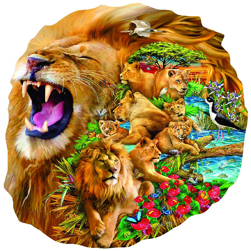 Sunsout Lion Family 600 pc Special Shape Jigsaw Puzzle Image
