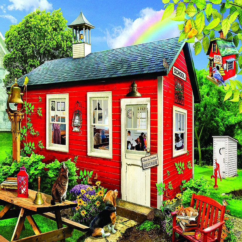 Sunsout Little Red School House 1000 pc  Jigsaw Puzzle Image