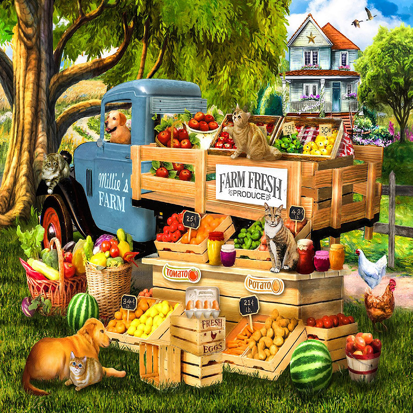 Sunsout Millie's Fresh Produce 500 pc  Jigsaw Puzzle Image