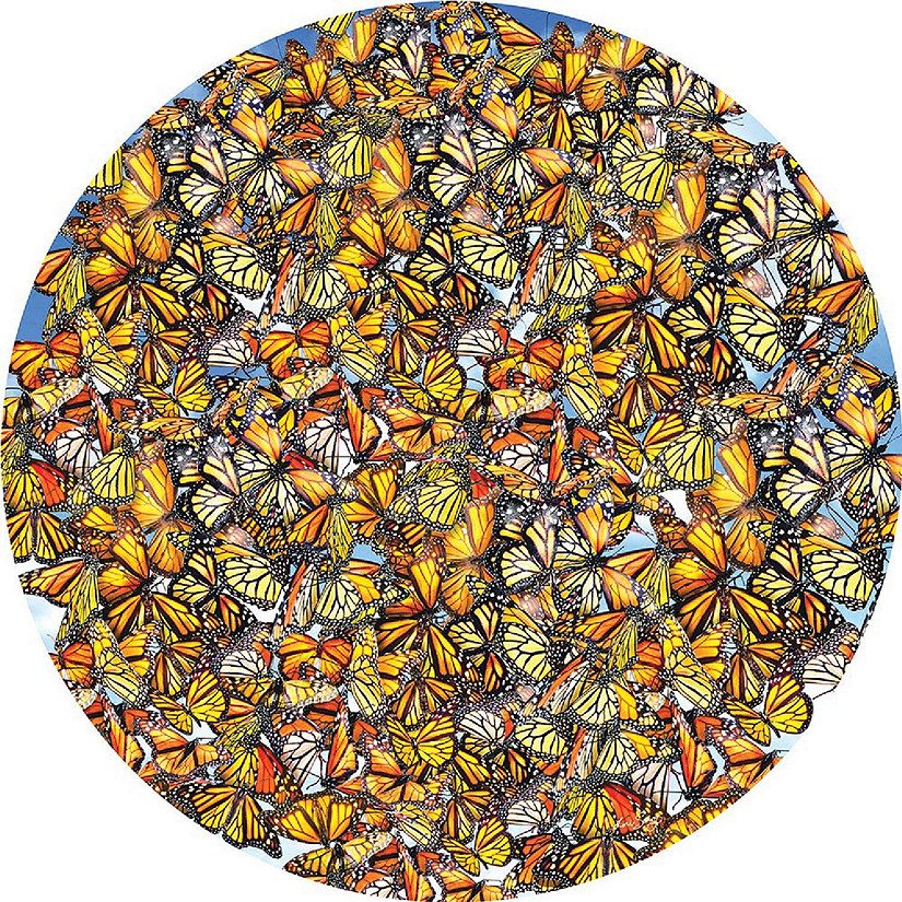 Sunsout Monarch Frenzy 1000 pc Round Jigsaw Puzzle Image