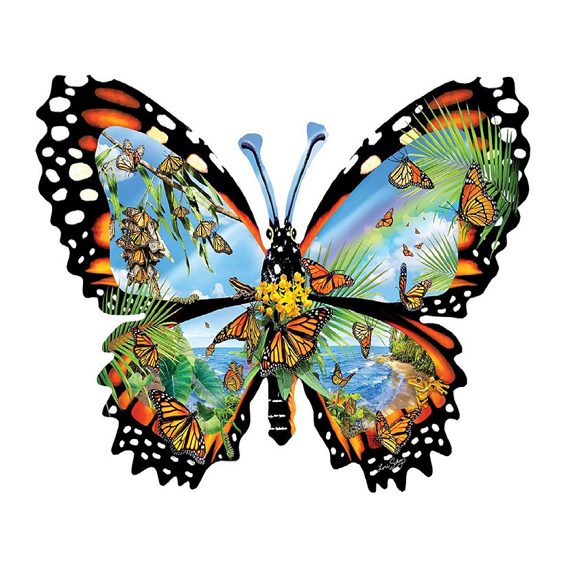 Sunsout Ode to the Monarch 1000 pc Special Shape Jigsaw Puzzle