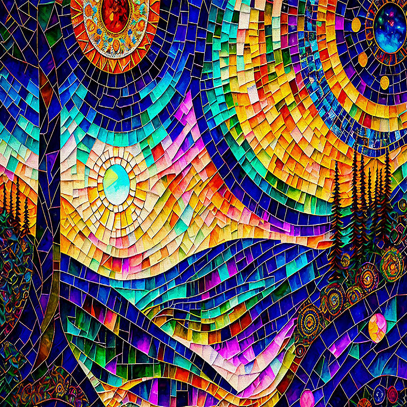 Sunsout Psychedelic Sunday 1000 pc  Jigsaw Puzzle Image