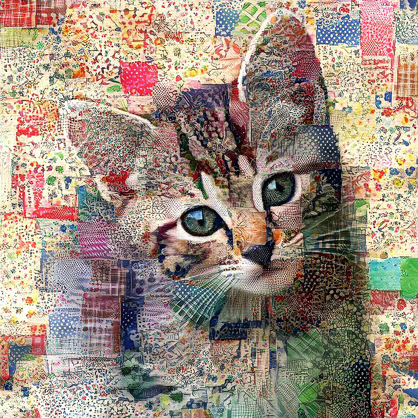 Sunsout Quilted tabby Kitten 500 pc  Jigsaw Puzzle Image
