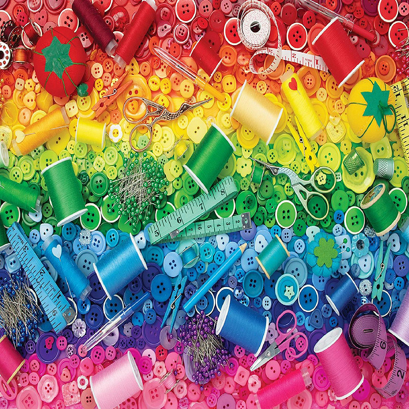 Sunsout Sewing Rainbow 500 pc  Jigsaw Puzzle Image