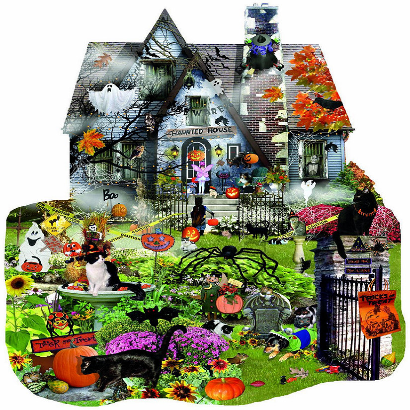 Sunsout Spooky House 1000 pc Special Shape Jigsaw Puzzle Image