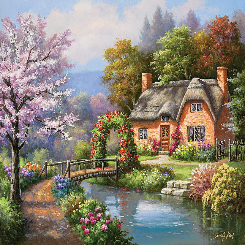 Sunsout Spring Creek Cottage 300 pc  Jigsaw Puzzle Image