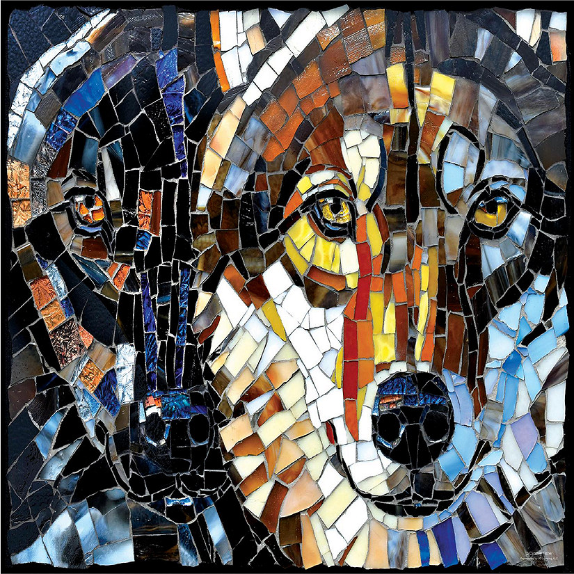 Sunsout Stained Glass Wolves 1000 pc  Jigsaw Puzzle Image
