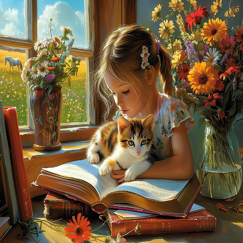 Sunsout Study Buddy 500 pc Large Pieces Jigsaw Puzzle Image