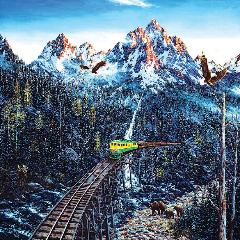 Sunsout Train and Eagle 1000 pc  Jigsaw Puzzle Image