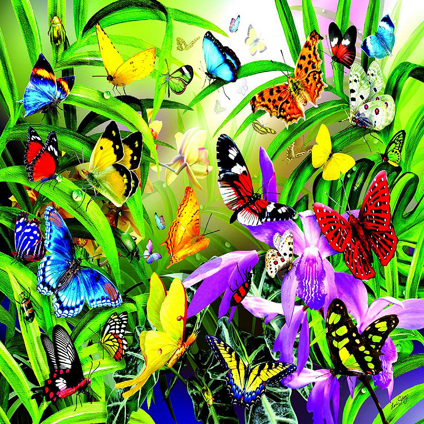 Sunsout Tropical Butterflies 1000 pc  Jigsaw Puzzle Image