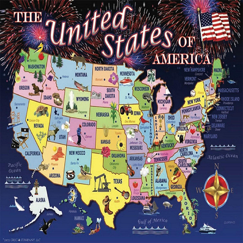 Sunsout United States Map 1000 pc  Jigsaw Puzzle Image