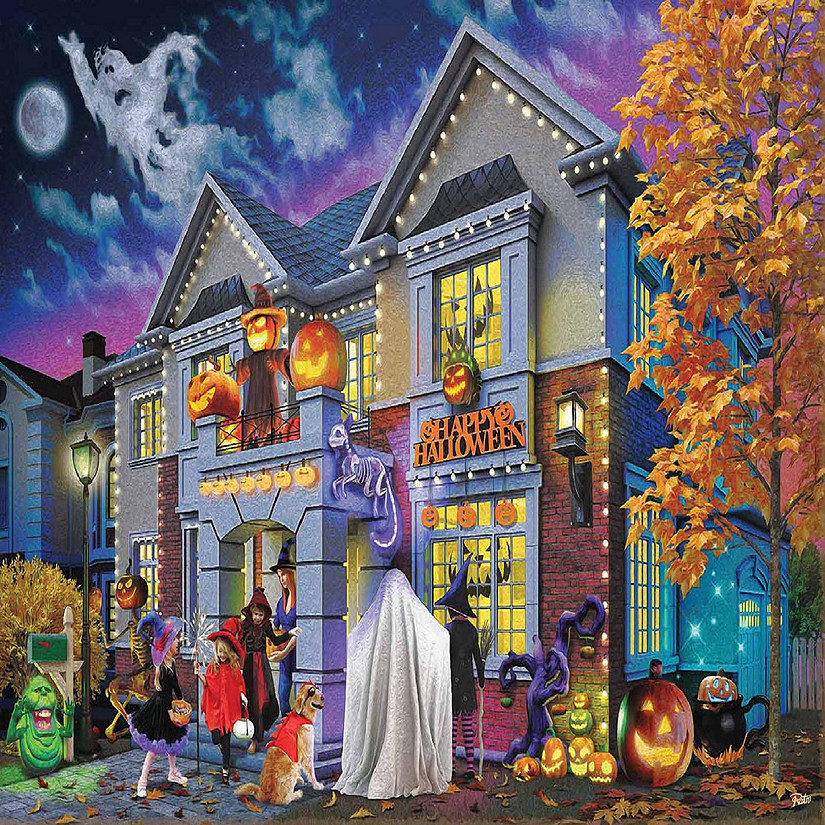Sunsout Where's the Halloween Party 500 pc  Jigsaw Puzzle Image
