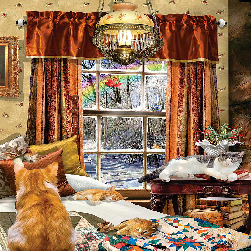 Sunsout Winter Cats 1000 pc  Jigsaw Puzzle Image